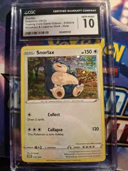 Snorlax 016/034 CGC 10 Trading Card Game Classic Holo - Image 1