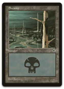 Swamp (White Tree) (LP) Portal POR Magic MTG - Image 1