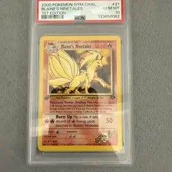 2000 Pokemon Gym Challenge Blaines Ninetales #21 First Edition Psa 10 - Image 1