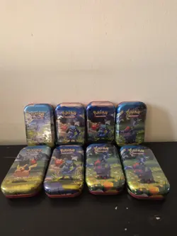 Pokemon TCG Mini Tin Lot x8 Assorted Sealed Pikachu Riolu Zorua - Image 1