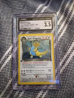 CGC 3.5 Dark Dragonite 2000 Team Rocket 1st Edition 5/82 Holo Pokemon Card - Image 1