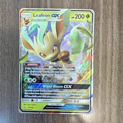 Pokemon Leafeon GX Ultra Rare Full Art Holo 13/156 Sm-Ultra Prism 200 HP GX - Image 1