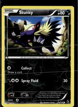 Pokemon Stunky 54/106 Flashfire Reverse Holo Common - Image 1