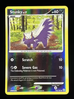 Stunky Reverse Holo 102/130 Diamond & Pearl Pokemon Card - Image 1