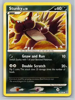 Stunky 76/100 Stormfront Basic Darkness Common Diamond Pearl Era Pokemon TCG - Image 1