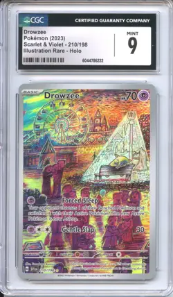 Pokemon Graded: Drowzee 210/198 Scarlet & Violet Base Set (2023) IR Holo CGC 9 - Image 1