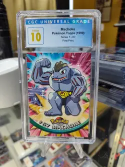 1999 Pokemon Topps First Print Series 1 Machoke #67 CGC PRISTINE 10 - Image 1