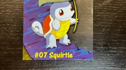 1999 Topps CHROME SERIES Pokemon SQUIRTLE #07 PC4 TV Animation Edition NON HOLO - Image 3