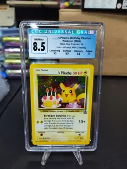 Pokemon Birthday Pikachu Black Star Holo Promo #24 CGC 8.5 - Image 1