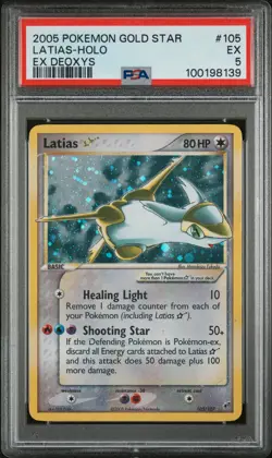 2005 POKEMON EX DEOXYS GOLD STAR #105 LATIAS-HOLO PSA 5 - Image 1