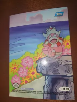 2000 Topps Pokemon Movie Sticker Ash And Slow King Used - Image 4