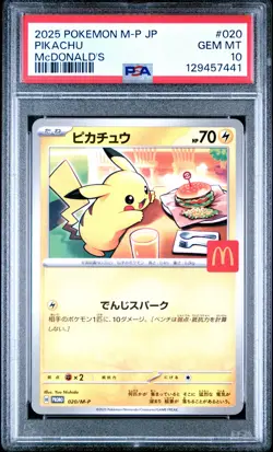 2025 POKEMON JPN M-P PROMO MCDONALD'S #020 PIKACHU PSA 10 - Image 1
