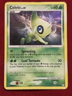 Celebi 7/123 Mysterious Treasures Holo Rare Pokemon LP - Image 1