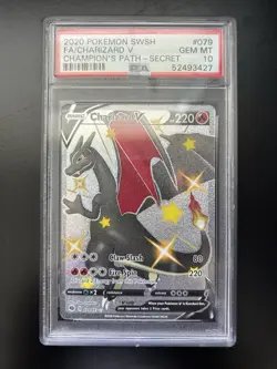 2020 Charizard Pokemon SWSH Champion's Path Holo Full Art #079/073 PSA 10 - Image 1