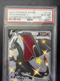 2020 Charizard Pokemon SWSH Champion's Path Holo Full Art #079/073 PSA 10 - Image 3