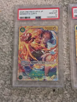 One Piece TCG Luffy OP13-118 Ace OP13-119 Sabo OP13-120 SEC SEQUENTIAL PSA 10s - Image 2