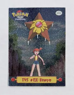 Pokemon Topps Staryu Misty TV5 #120 Card Foil Textured LP TV Animation Sandpaper - Image 1