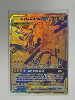 Pokemon Pikachu and Zekrom GX Tag Team Gold Full Art Promo Card SM248 - Image 3