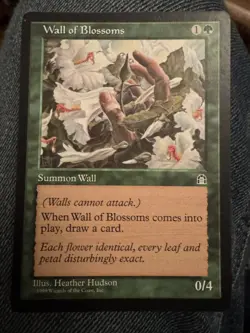 Mtg Wall of Blossoms Nm! Stronghold - Image 1