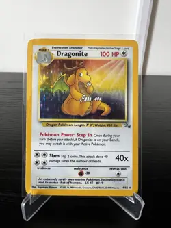 Pokemon TCG Dragonite - 4/62 Fossil Unlimited Holo RARE - Image 1