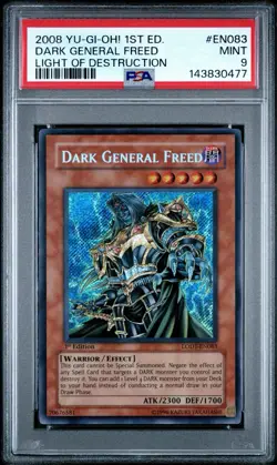 2008 Yu-Gi-Oh! Dark General Freed LODT 1st Edition Secret Rare PSA 9 - Image 1