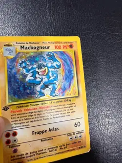 Pokemon 1999 Base Set French Machamp 1st Edition Rare Holo Vintage Pokemon Card - Image 3