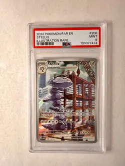 2023 POKEMON PAR EN-PARADOX RIFT ILLUSTRATION RARE #208 STEELIX PSA 9 - Image 1