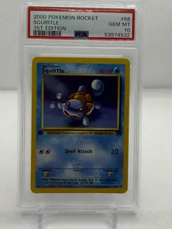 2000 Pokemon Team Rocket 1st Edition Squirtle #68 PSA 10 Gem Mint - Image 1