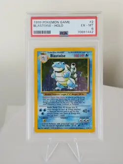 1999 Pokemon Base Set Unlimited Blastoise Holo #2 PSA 6 - Image 1