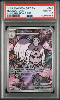 Houndstone 145/132 PSA 10 🔥 ME01: Mega Evolution Holo Gem Mint Pokemon TCG - Image 1