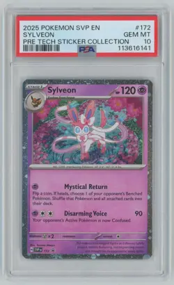 2025 Pokemon Scarlet & Violet Promo Tech Sticker Coll. Sylveon PSA 10 #172 - Image 1