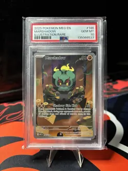 2025 POKEMON MEG EN-MEGA EVOLUTION 146 MARSHADOW ILLUSTRATION RARE - PSA 10 - Image 1