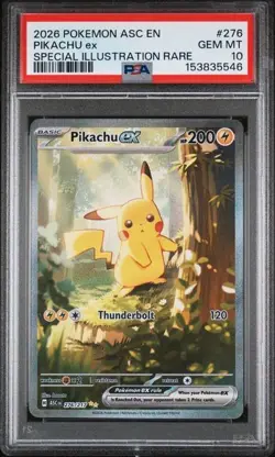 2026 POKEMON ASC EN-ASCENDED HEROES SPECIAL ILLUSTRATION RARE PIKACHU EX PSA 10 - Image 1