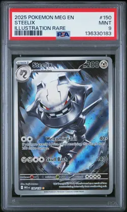 2025 POKEMON MEG EN-MEGA EVOLUTION ILLUSTRATION RARE #150 STEELIX PSA 9 - Image 1