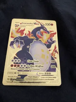 Pokemon Dracaufeu VMAX Card G-Max Wildfire Gold Foil Fan Art #SV107/SV122 - Image 1