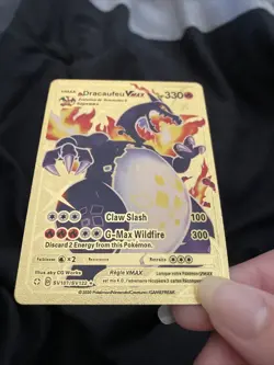 Pokemon Dracaufeu VMAX Card G-Max Wildfire Gold Foil Fan Art #SV107/SV122 - Image 2