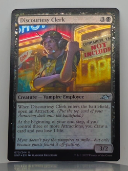 Foil - Discourtesy Clerk - Unfinity - UNF - 70/244 - MTG - Image 1