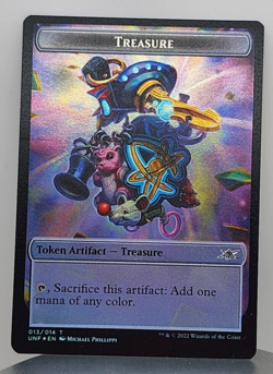 Foil - Zombie Employee // Treasure (013) Double-sided Token - Unfinity (UNF) - Image 2