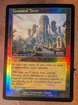 MTG Command Tower - Retro Foil - Secrets of Strixhaven Book Promo. READY TO SHIP - Image 1