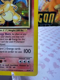 Charizard 004/102 Base Set pokemon TCG Holo WOTC MP/HP Vintage - Image 5