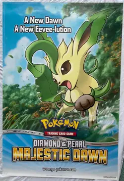 Pokemon TCG Diamond & Pearl Majestic Dawn Poster 2008 36" x 24" Leafeon - Image 1