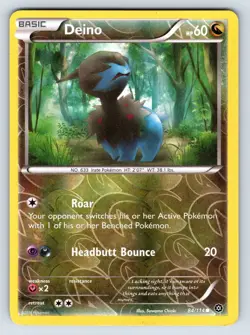 Deino 84/114 Steam Siege Reverse Holo Common Pokemon Card LP - Image 1