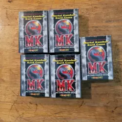1992 Mortal Kombat Kard Game 60 Card Red Border Starter Deck New Lot Of 5 - Image 1