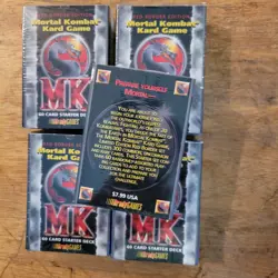 1992 Mortal Kombat Kard Game 60 Card Red Border Starter Deck New Lot Of 5 - Image 2