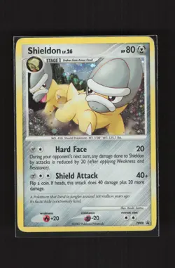 Shieldon DP08 Black Star Promo Cosmos Holo Pokemon Card - Image 4