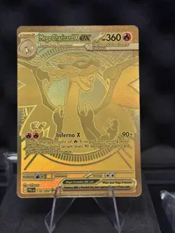 Pokemon Mega Charizard X ex Gold Full Art Holo 130/094 Phantasmal Flames 360HP - Image 1