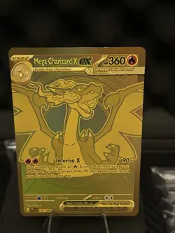 Pokemon Mega Charizard X ex Gold Full Art Holo 130/094 Phantasmal Flames 360HP - Image 2