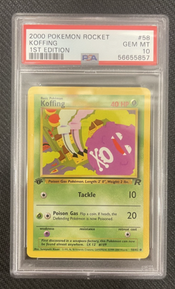 2000 POKEMON ROCKET KOFFING #58 1st EDITION PSA 10 - Image 1