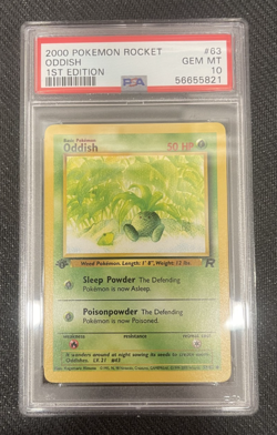 2000 POKEMON ROCKET ODDISH #63 1st EDITION PSA 10 - Image 1