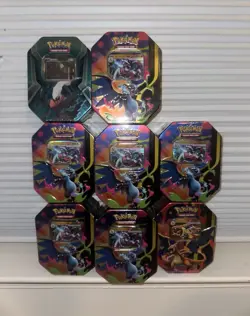 Pokemon Charizard Trading Card Game Tin Lot - 8 Standard Card Tins - Image 1